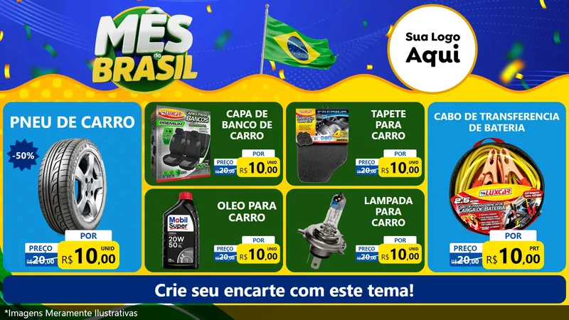 Modelo de TV para TV Horizontal com o tema Mês do Brasil para Auto peças