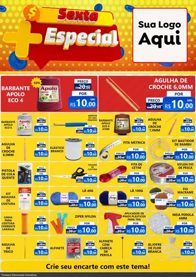 Modelo de Encarte para Encarte A4 Vertical com o tema Sexta Mais Especial para Armarinho e Aviamentos