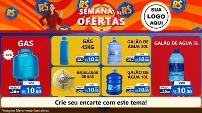 Modelo de TV para TV Horizontal com o tema Semana de Ofertas para Água e gás