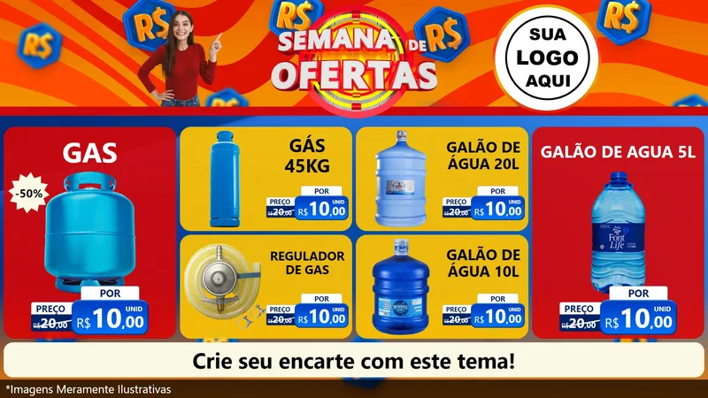 Modelo de TV para TV Horizontal com o tema Semana de Ofertas para Água e gás