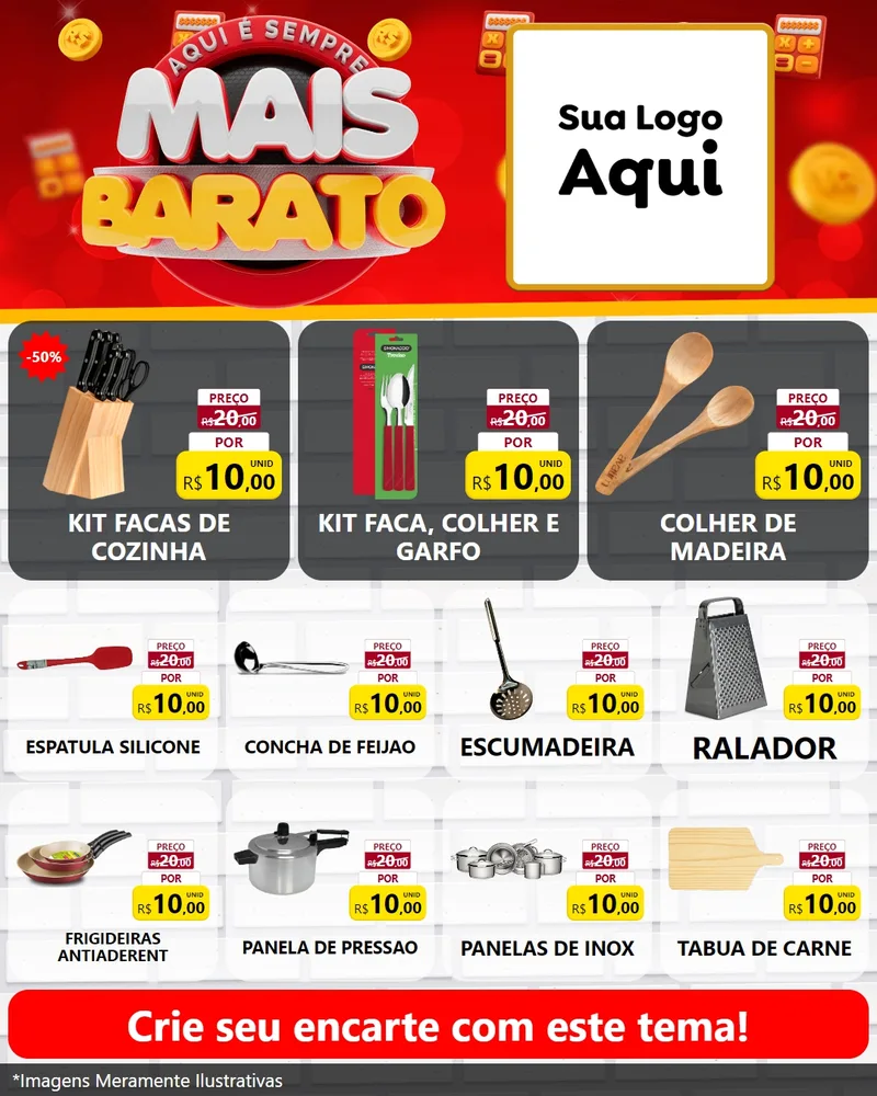 Modelo de Rede Social para Feed Instagram com o tema Mais Barato para Utilidades Domésticas
