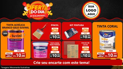 Modelo de TV para TV Horizontal com o tema Oferta do Dia - Só hoje, Aproveite! para Tintas e Ferramentas