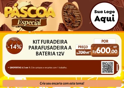 Modelo de Cartaz para Cartaz A4 Horizontal com o tema Páscoa Especial para Maquinas e Ferramentas