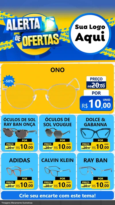 Modelo de Rede Social para Stories com o tema Alerta de Ofertas para Óticas