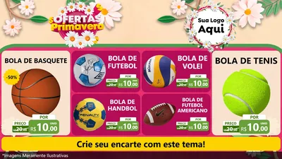 Modelo de TV para TV Horizontal com o tema Ofertas de Primavera para Artigos Esportivos