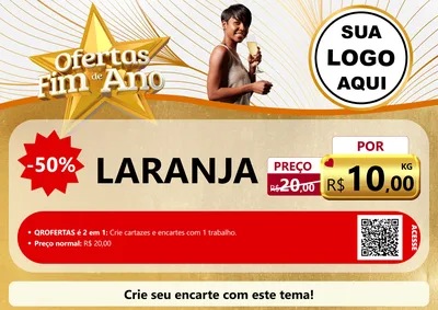 Modelo de Cartaz para Cartaz A4 Horizontal com o tema Ofertas Fim de Ano para Hortifrúti