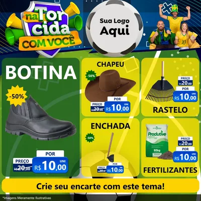 Modelo de Rede Social para Feed Facebook com o tema Na Torcida Com Você - Copa para Agropecuária