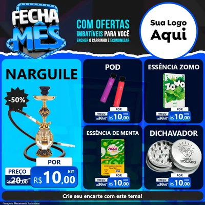 Modelo de Rede Social para Feed Facebook com o tema Fecha Mês para Tabacaria