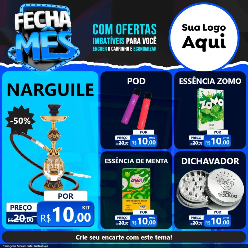 Modelo de Rede Social para Feed Facebook com o tema Fecha Mês para Tabacaria