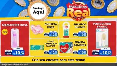 Modelo de TV para TV Horizontal com o tema Sabadão do Real para Bebês