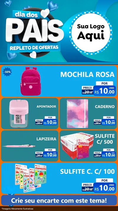 Modelo de TV para TV Vertical com o tema Dia Dos Pais Repleto de Ofertas para Papelaria
