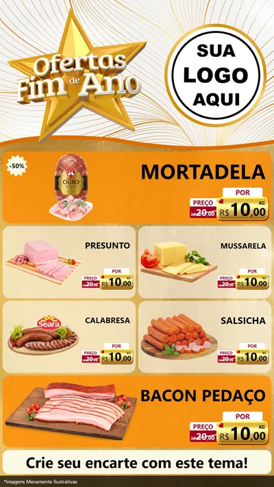 Modelo de TV para TV Vertical com o tema Ofertas Fim de Ano para Frios e Laticínios