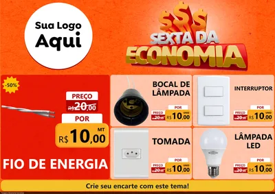Modelo de Encarte para Encarte A4 Horizontal com o tema Sexta da Economia para Materiais Elétricos
