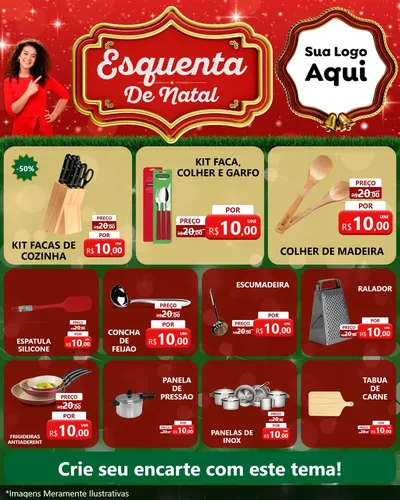Modelo de Rede Social para Feed Instagram com o tema Esquenta de Natal para Utilidades Domésticas