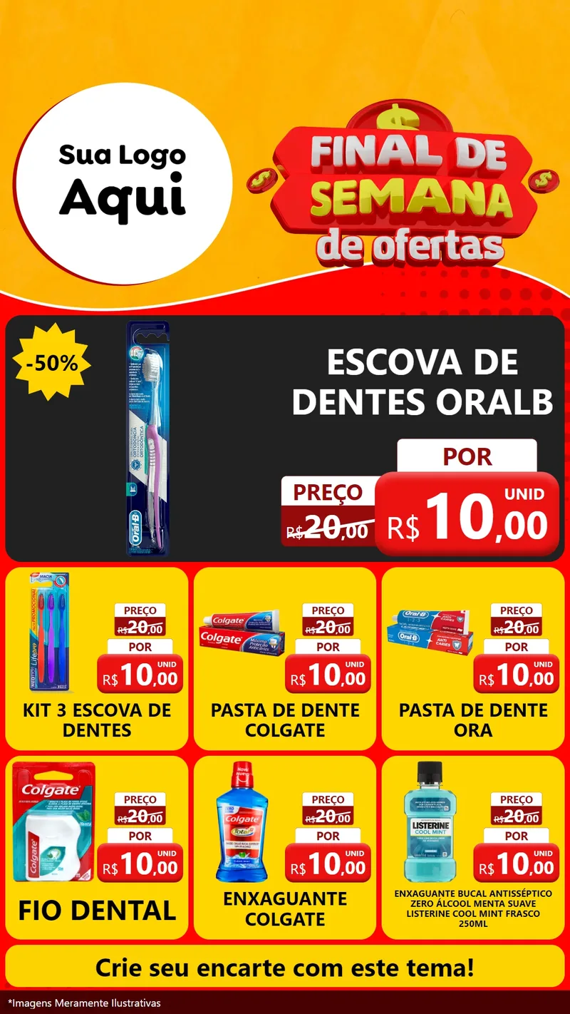 Modelo de Rede Social para Stories com o tema Final de Semana de Ofertas para Higiene Pessoal