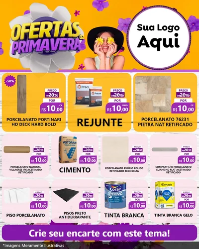 Modelo de Rede Social para Feed Instagram com o tema Ofertas Da Primavera para Pisos e revestimentos