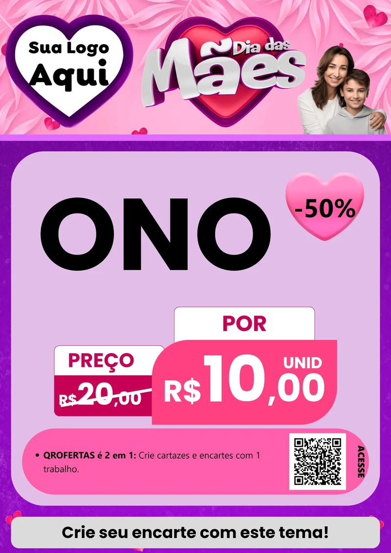 Modelo de Cartaz para Cartaz A4 Vertical com o tema Dia das Mães para Óticas