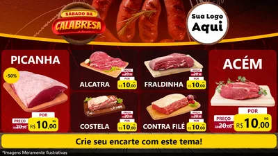 Modelo de TV para TV Horizontal com o tema Sábado da Calabresa para Açougue