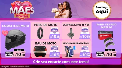 Modelo de TV para TV Horizontal com o tema Mês das Mães Imperdível para Moto peças