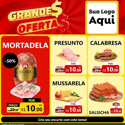 Modelo de Rede Social para Feed Facebook com o tema Grandes Ofertas para Frios e Laticínios