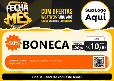 Modelo de Cartaz para Cartaz A4 Horizontal com o tema Fecha Mês para Brinquedos