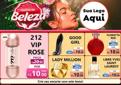 Modelo de Encarte para Encarte A4 Horizontal com o tema Quarta da Beleza para Perfumes
