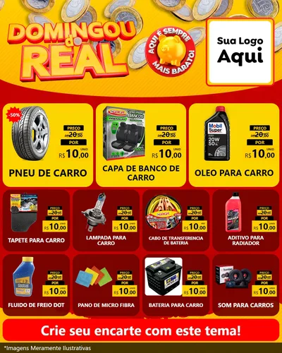 Modelo de Rede Social para Feed Instagram com o tema Domingou do Real para Auto peças