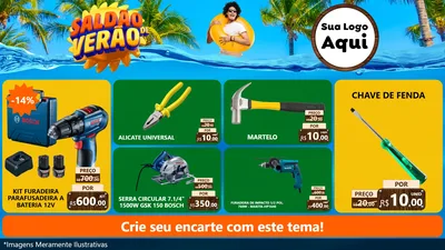 Modelo de TV para TV Horizontal com o tema Saldão de Verão para Maquinas e Ferramentas