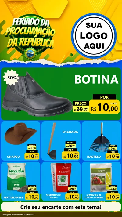 Modelo de Rede Social para Stories com o tema Feriado da Proclamação da República para Agropecuária