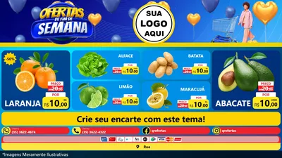 Modelo de TV para TV Horizontal com o tema Ofertas de Fim de Semana para Hortifrúti