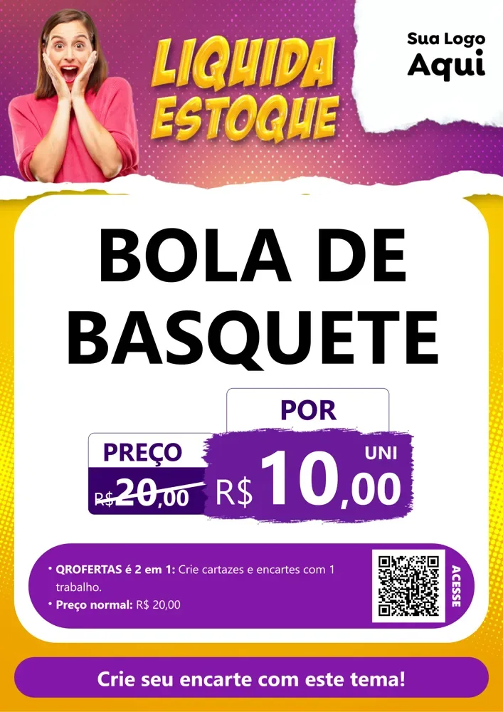 Modelo de Cartaz para Cartaz A4 Vertical com o tema Liquida estoque para Artigos Esportivos