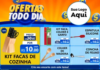Modelo de Encarte para Encarte A4 Horizontal com o tema Ofertas Todo Dia para Utilidades Domésticas