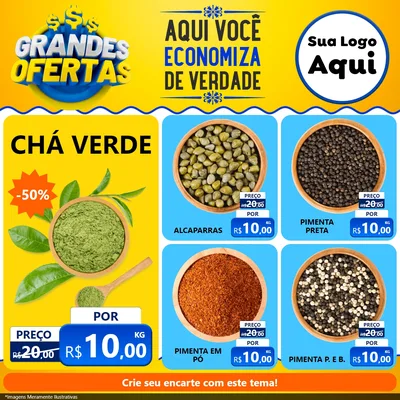 Modelo de Rede Social para Feed Facebook com o tema Grandes Ofertas para Produtos Naturais