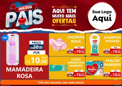 Modelo de Encarte para Encarte A4 Horizontal com o tema Dia dos Pais para Bebês