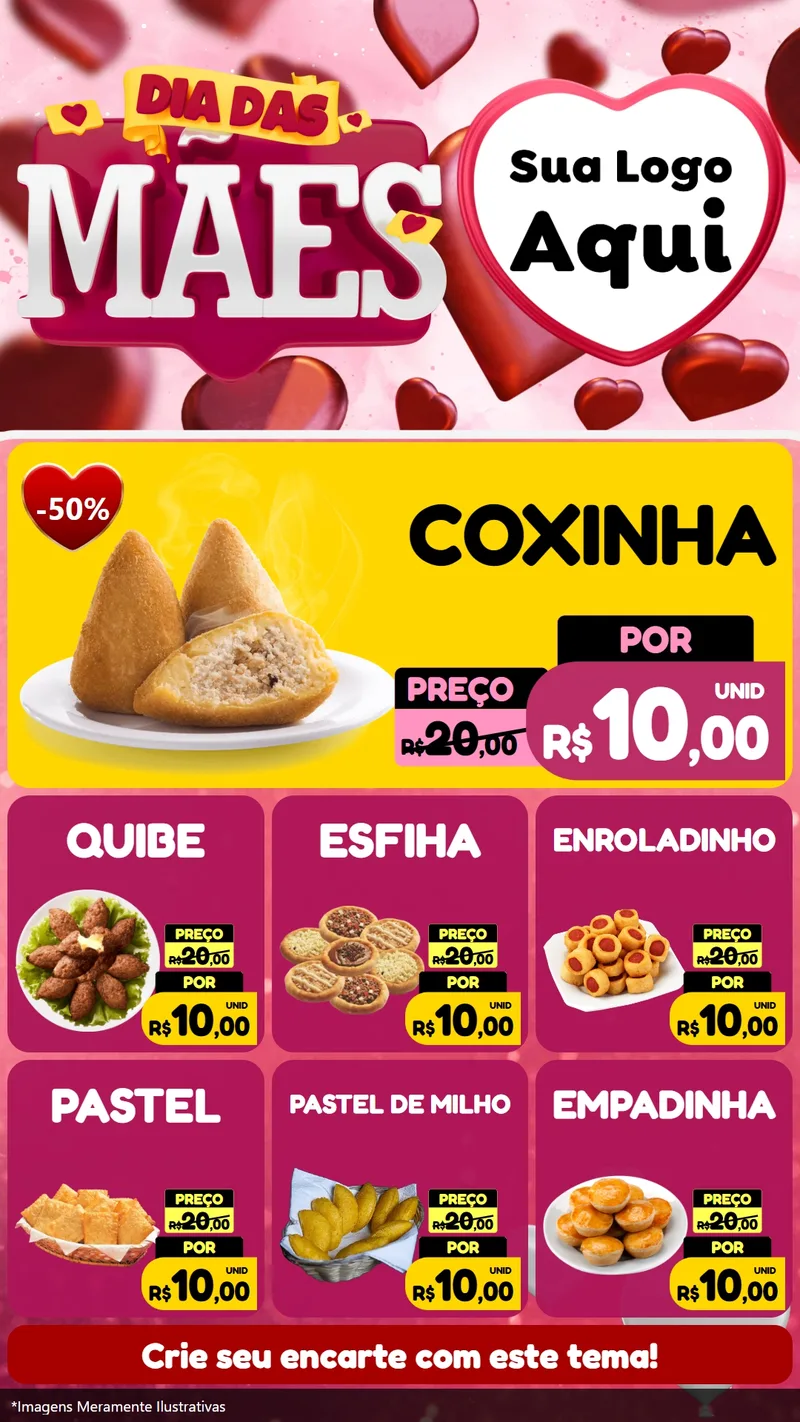 Modelo de Rede Social para Stories com o tema Dia Das Mães para Salgadaria