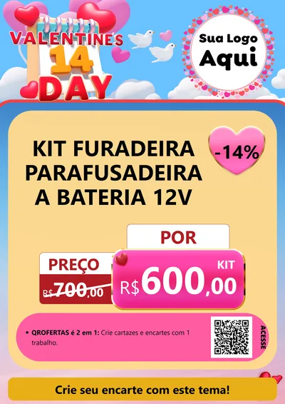 Modelo de Cartaz para Cartaz A4 Vertical com o tema Valentine's Day para Maquinas e Ferramentas