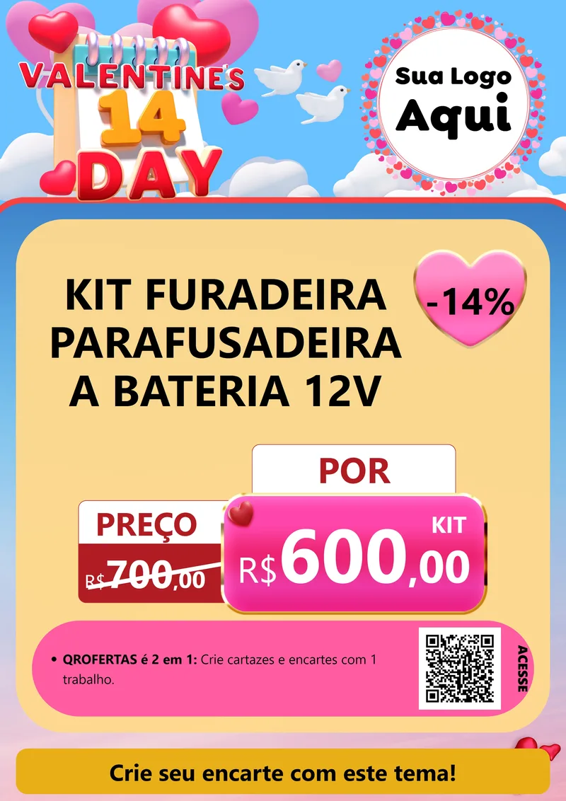 Modelo de Cartaz para Cartaz A4 Vertical com o tema Valentine's Day para Maquinas e Ferramentas