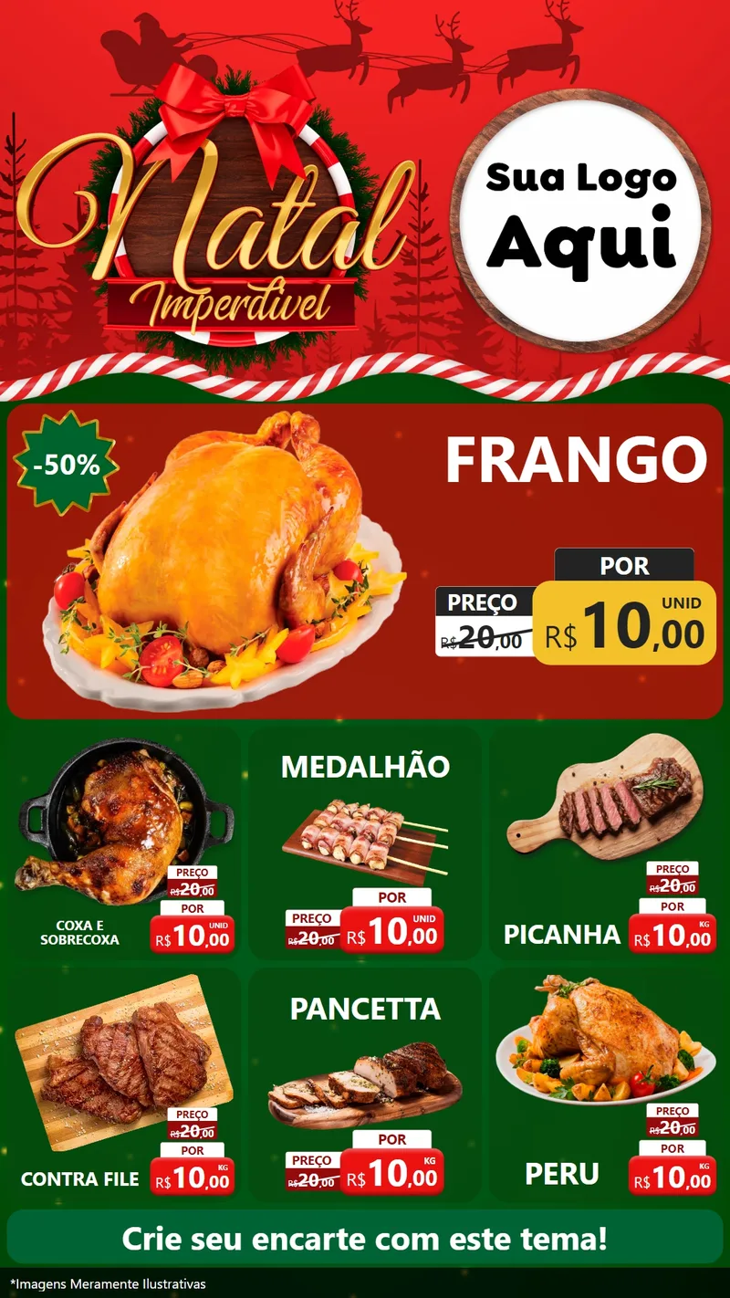 Modelo de Rede Social para Stories com o tema Natal Imperdível para Assados