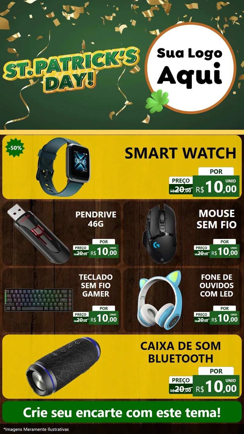 Modelo de TV para TV Vertical com o tema St Patriks Day para Informática