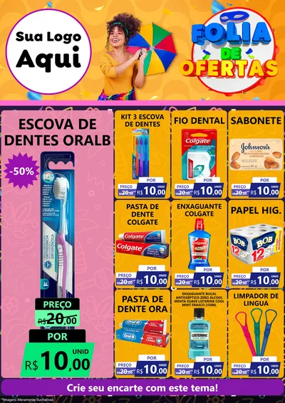Modelo de Encarte para Encarte A4 Vertical com o tema Folia de Ofertas para Higiene Pessoal