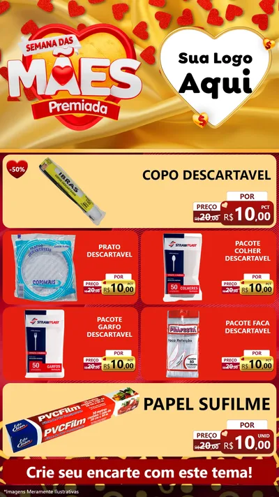 Modelo de TV para TV Vertical com o tema Semana das Mães Premiada para Embalagens
