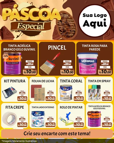 Modelo de Rede Social para Feed Instagram com o tema Páscoa Especial para Tintas e Ferramentas