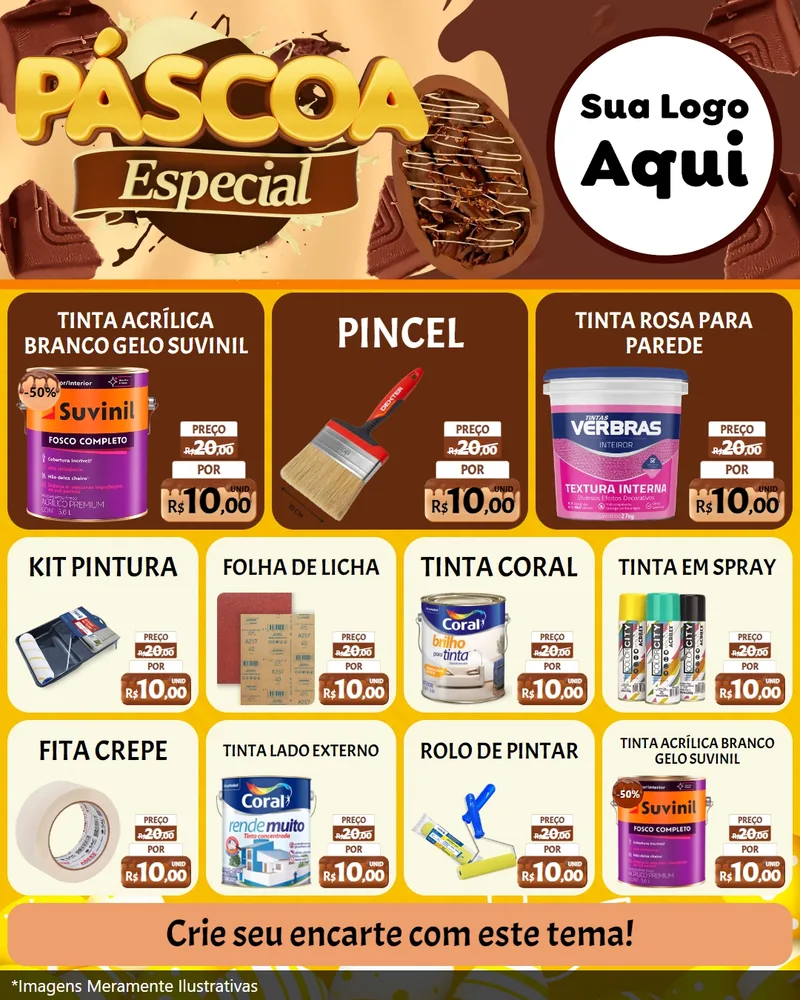 Modelo de Rede Social para Feed Instagram com o tema Páscoa Especial para Tintas e Ferramentas