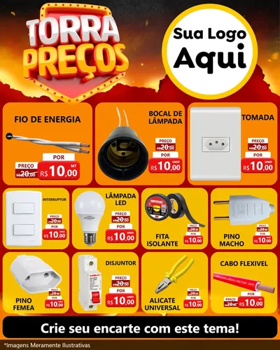 Modelo de Rede Social para Feed Instagram com o tema Torra Preços para Materiais Elétricos