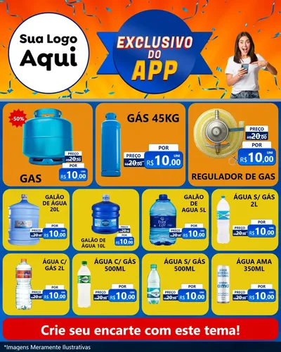 Modelo de Rede Social para Feed Instagram com o tema Exclusivo do Aplicativo para Água e gás