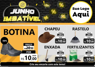 Modelo de Encarte para Encarte A4 Horizontal com o tema Junho Imbatível para Agropecuária