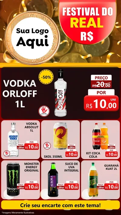 Modelo de Rede Social para Stories com o tema Festival do Real para Distribuidora de bebidas