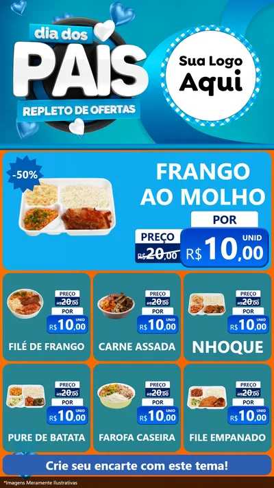 Modelo de Rede Social para Stories com o tema Dia Dos Pais Repleto de Ofertas para Restaurante