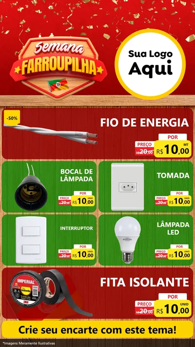 Modelo de TV para TV Vertical com o tema Semana Farroupilha para Materiais Elétricos
