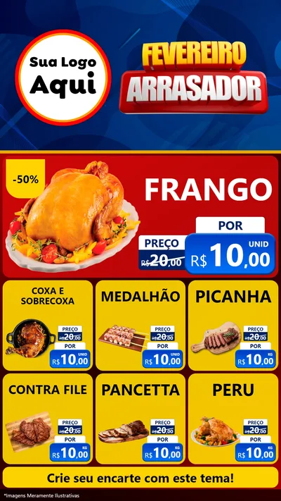 Modelo de Rede Social para Stories com o tema Fevereiro Arrasador para Assados